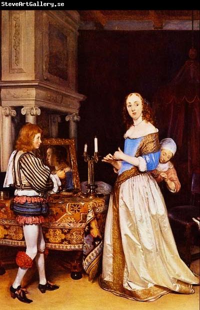 Gerard ter Borch the Younger A Lady at her Toilet